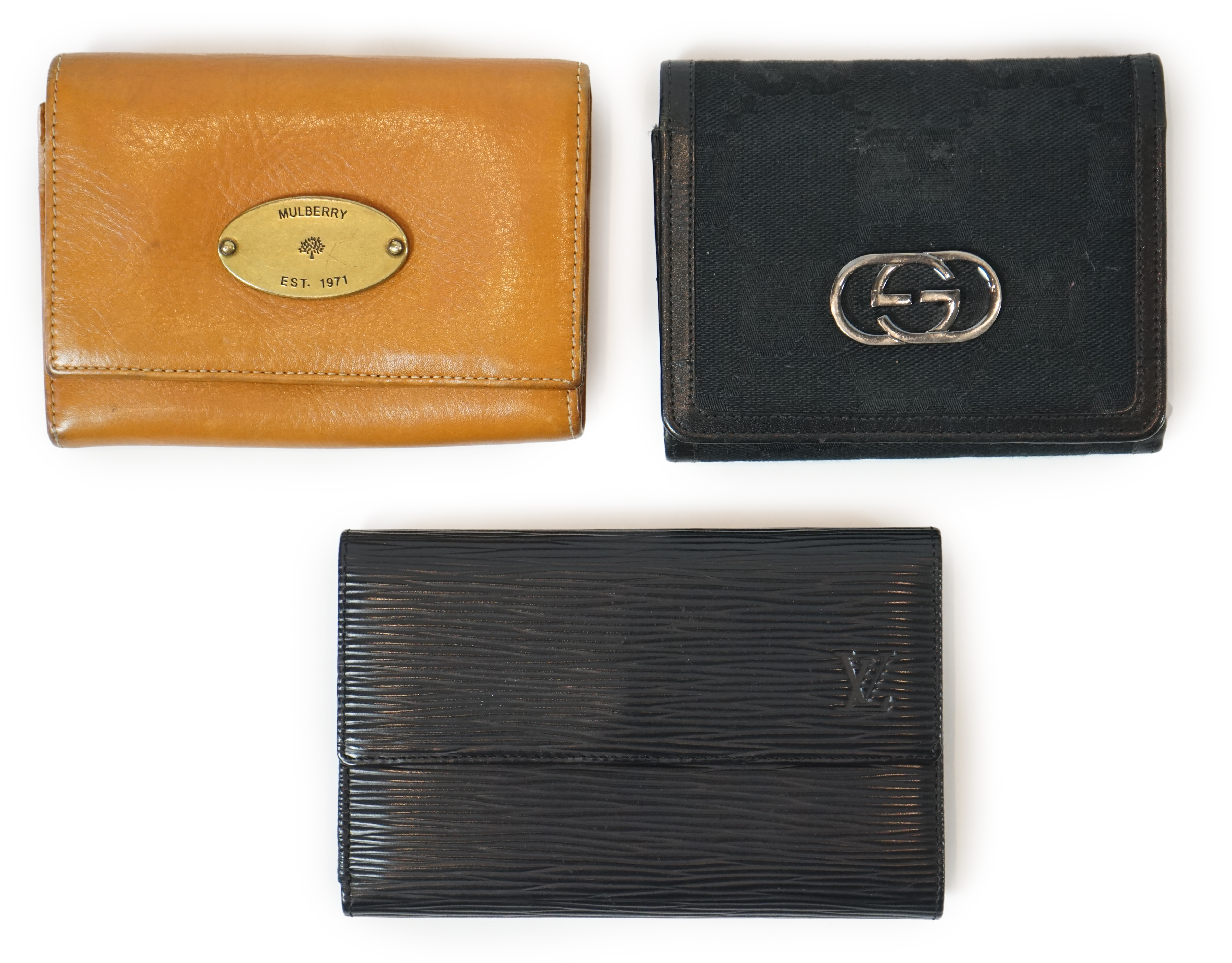 A Louis Vuitton Portoe-Tresor black Epi leather long wallet